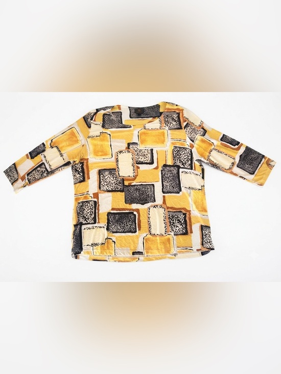 JM Collection Tops - JM Collection Abstract Print Stretchy Tunic Top Size 1X